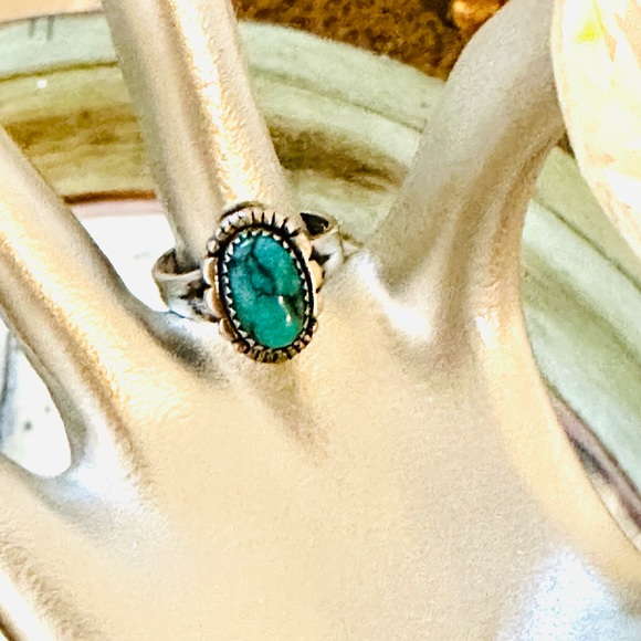 Vintage Signed Sterling Turquoise Ring